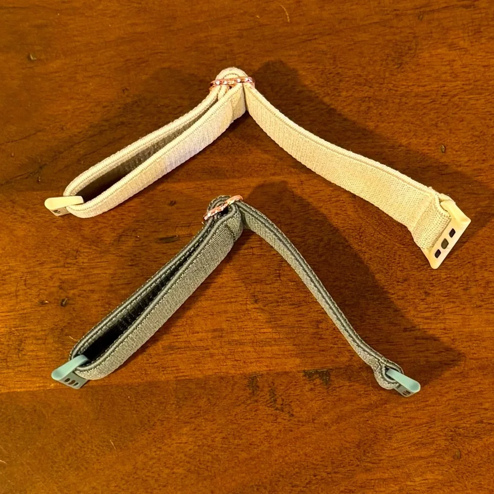 2 Smartwatch bands- adjustable, stretchy & washable. NWOT